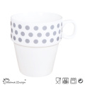 Caneca empilhável 10oz com cor simples impressão